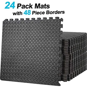 Smartxchoices 24 Tiles Puzzle Exercise Mats ¾ Inch, Gym Flooring Mat with EVA Interlocking Foam Tiles for Exercise, MMA, Gymnastics, Workout and Home Gym Protective Flooring, 96 Square Feet