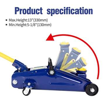 Aain Heavy Duty Hydraulic Floor Jack - 2 Ton Trolley