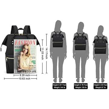 Tzowla Laptop Backpack for Women, Carry on Backpack, Durable Water Resistant, Light Weight, Reinforc...