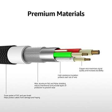 Amazon Basics Double Braided Nylon Lightning to USB Cable, Advanced Collection, MFi Certified Apple iPhone Charger, Rose Gold, 10 Feet