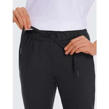 CRZ YOGA Womens 4-Way Stretch Ankle Golf Pants 7/8 Casual Dress Work Athletic Travel Workout Sweatpants with Pockets Black Medium