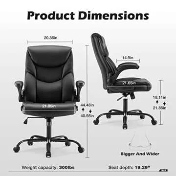 Ergonomic Executive Computer Desk Chair with Lumbar Support
