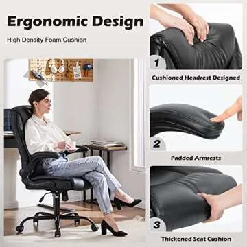 Ergonomic Executive Computer Desk Chair with Lumbar Support