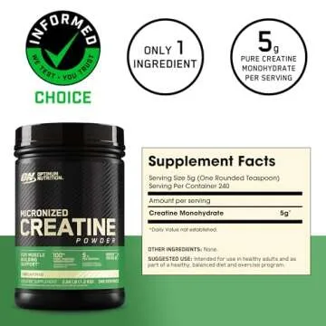 Optimum Nutrition Creatine Monohydrate Powder 240 Servings
