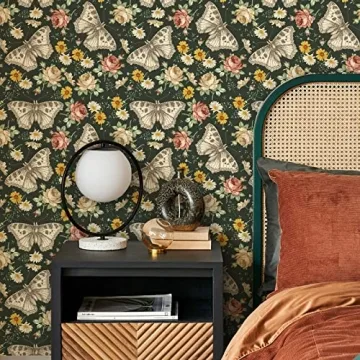 VaryPaper Dark Floral Peel and Stick Wallpaper for Any Room