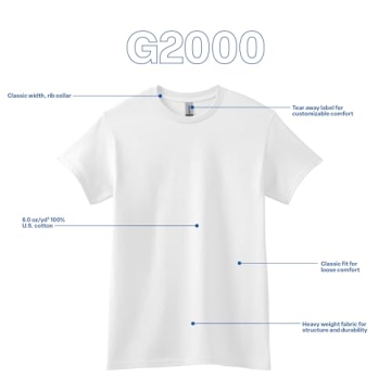 Gildan G2000 White T-Shirt Multipack - Large Size