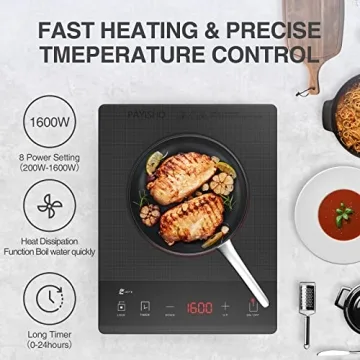 PAYISHO 1600W Electric Hot Plate Safe Fast Cooking