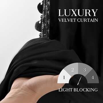 Helen curtain Luxury Pom Poms Curtain for Living Room Blackout Velvet 2 Panels