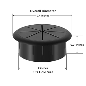 HYCC 2 Inch Desk Grommet - Flexible Cable Management