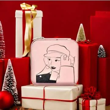 Jewelry Box | Travel Merch | Small Pink Travel Jewelry Organizer Box for Women | Durable Ring Holder for Daughter| Christmas Gifts for Girls | Travel Essentials | Vacation Essentials