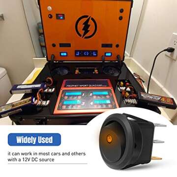 Nilight 90013L 12PCS Round Toggle LED Switch 12V Car Truck Rocker On-Off Control Blue Green Yellow Red