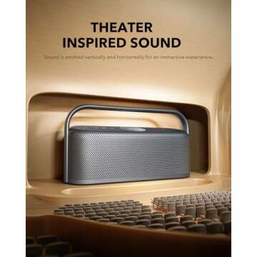 Soundcore Motion X600 by Anker Portable Bluetooth Speaker, Hi-Res Spatial Audio with Wireless 50W Sound, IPX7 Waterproof, Pro EQ, AUX-in, Portable Speaker for Home, Office, Backyard and Bathroom Use
