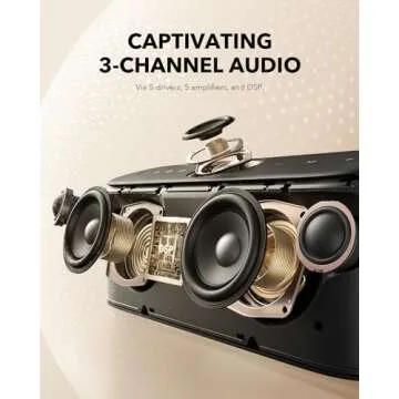 Soundcore Motion X600 by Anker Portable Bluetooth Speaker, Hi-Res Spatial Audio with Wireless 50W Sound, IPX7 Waterproof, Pro EQ, AUX-in, Portable Speaker for Home, Office, Backyard and Bathroom Use