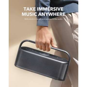 Soundcore Motion X600 by Anker Portable Bluetooth Speaker, Hi-Res Spatial Audio with Wireless 50W Sound, IPX7 Waterproof, Pro EQ, AUX-in, Portable Speaker for Home, Office, Backyard and Bathroom Use