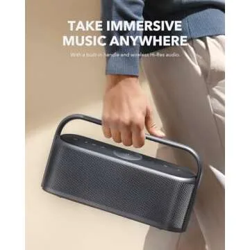 Soundcore Motion X600 by Anker Portable Bluetooth Speaker, Hi-Res Spatial Audio with Wireless 50W Sound, IPX7 Waterproof, Pro EQ, AUX-in, Portable Speaker for Home, Office, Backyard and Bathroom Use
