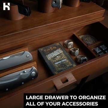 Holme & Hadfield Premium Knife Display Case for up to 10 Knives – Handcrafted Wooden Pocket Knife Organizer for Collections – Birthday Day Gift for EDC Collectors – Luxury Built to Last