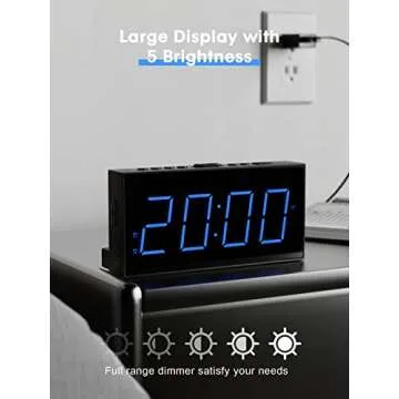 Digital Alarm Clocks for Bedrooms, Dual Alarm Clock with Battery Backup, USB Charger, Adjustable Dimmer & Volume, 12/24H & Snooze, Easy to Use, Simple Bedside Digital Clocks for Seniors, Teens, Kids