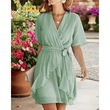 Elegant BTFBM Faux Wrap Dress for Women 2023