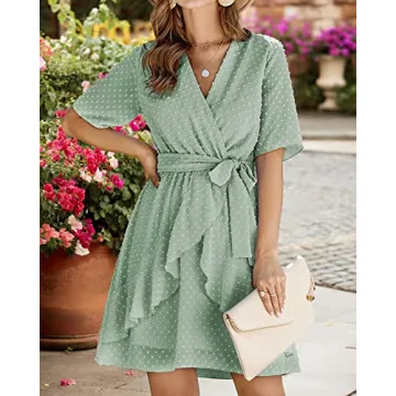 Elegant BTFBM Faux Wrap Dress for Women 2023