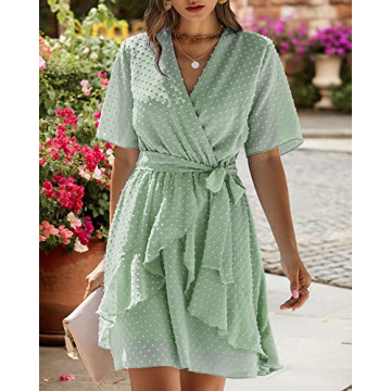 Elegant BTFBM Faux Wrap Dress for Women 2023