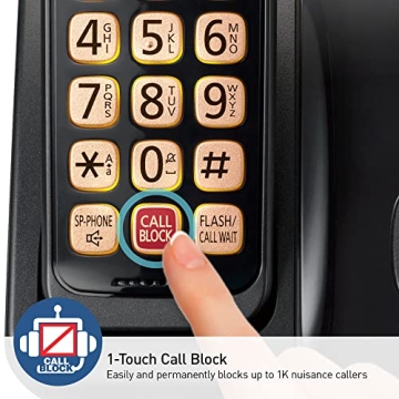 Panasonic Cordless Phone with Call Block & Easy Display
