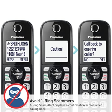 Panasonic Cordless Phone with Call Block & Easy Display