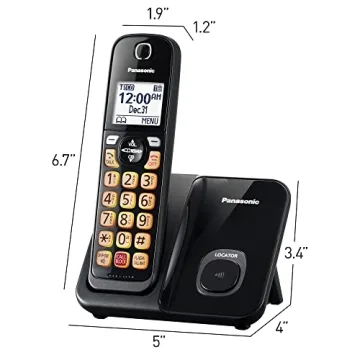Panasonic Cordless Phone with Call Block & Easy Display