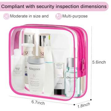 Gemice TSA Approved Toiletry Bag, 4 Pack Cosmetic Bag Clear Toiletry Bag Quark Size, Travel Essentials Water Repellent Travel Makeup Bags for Women Men, Carry on Airport Airline Compliant Bag