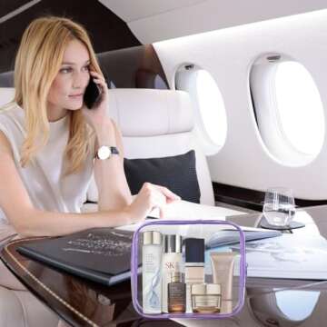 Gemice TSA Approved Toiletry Bag, 4 Pack Cosmetic Bag Clear Toiletry Bag Quark Size, Travel Essentials Water Repellent Travel Makeup Bags for Women Men, Carry on Airport Airline Compliant Bag