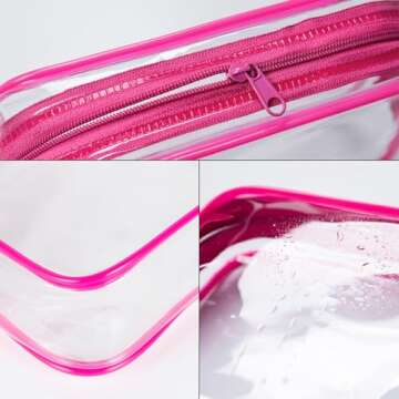 Gemice TSA Approved Toiletry Bag, 4 Pack Cosmetic Bag Clear Toiletry Bag Quark Size, Travel Essentials Water Repellent Travel Makeup Bags for Women Men, Carry on Airport Airline Compliant Bag