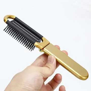 2Pcs Portable Hair Brush Set with Mirror for Travel