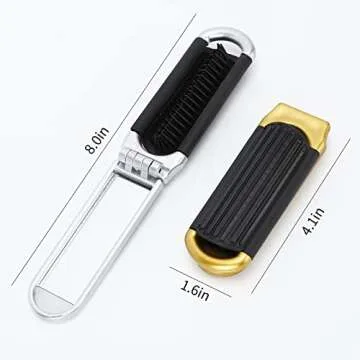 2Pcs Portable Hair Brush Set with Mirror for Travel
