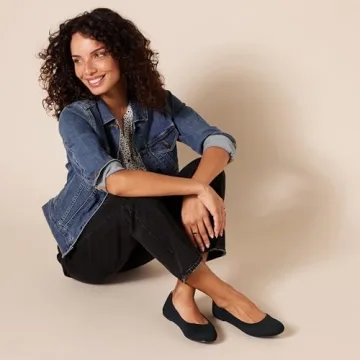 Amazon Essentials Women's Knit Ballet Flats Comfortable Stylish