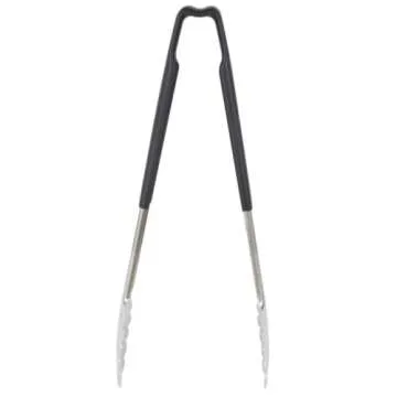 Vollrath 4781220 Jacobs's Price 12-Inch 1-Piece Tong, Stainless Steel, Black Handle