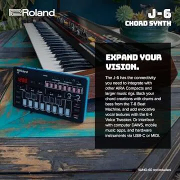 Roland AIRA Compact J-6 Portable Song Creation Machine with Professional Sound and Features | JUNO-60 Synth Engine & Presets | Chord Sequencer | Effects
