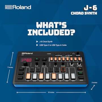 Roland AIRA Compact J-6 Portable Song Creation Machine with Professional Sound and Features | JUNO-60 Synth Engine & Presets | Chord Sequencer | Effects