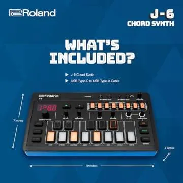 Roland AIRA Compact J-6 Portable Song Creation Machine with Professional Sound and Features | JUNO-60 Synth Engine & Presets | Chord Sequencer | Effects