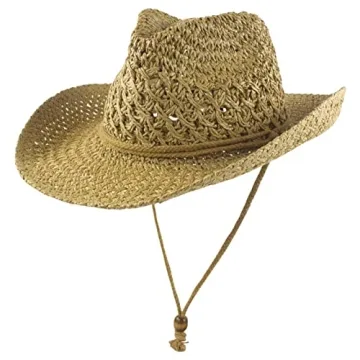 Muryobao Womens Summer Straw Hat Wide Brim Outdoor UV Protection Cowboy Sun Hat