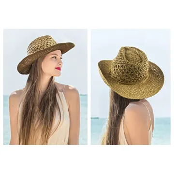 Muryobao Women's Summer Straw Hat with UPF 50+ Protection