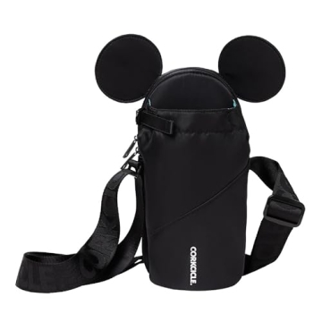 Corkcicle x Disney Minnie Mickey Mouse Ears Crossbody Water Bottle Sling Bag, Black, Fits 16-40 oz T...