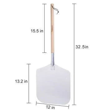 TDHDIKE Premium Aluminum Pizza Peel with Detachable Handle