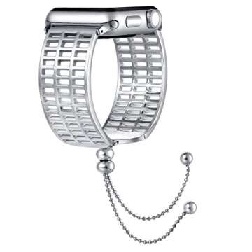 Fastgo Cuff Compatible for Apple Watch Band 38mm 40mm, 2018 June Newest Released Unique Stainless St...