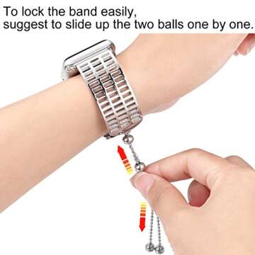 Fastgo Cuff Compatible for Apple Watch Band 38mm 40mm, 2018 June Newest Released Unique Stainless Steel Luxury Vintage Genuine Strap for Series 4/3/2/1 Women Girls Adjustable (Silver-38mm)