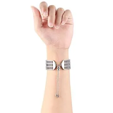 Fastgo Cuff Compatible for Apple Watch Band 38mm 40mm, 2018 June Newest Released Unique Stainless Steel Luxury Vintage Genuine Strap for Series 4/3/2/1 Women Girls Adjustable (Silver-38mm)