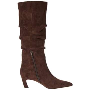 The Drop Women's Gertie Suede Slouchy Boot, Coffee Bean, 10