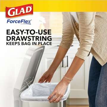 Glad ForceFlex Tall Kitchen Trash Bags, 13 Gal, Gain Original with Febreze, 40 Ct (Pack May Vary)