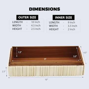 Handicrafts Home Handmade Ivory Pattern Decorative Box - Storage Organizer, Decor Centrepiece, Memor...