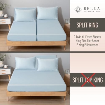 Luxury Bamboo Sheet Set for Split King Bed | Cool Comfort