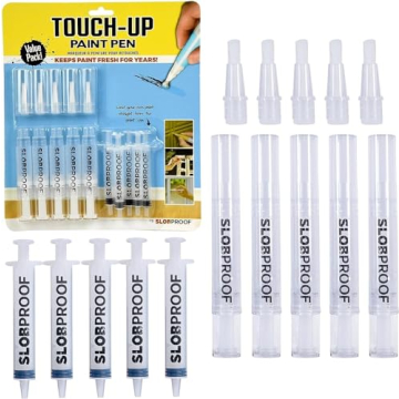 Slobproof Touch-Up Paint Pen Kit - 5-in-1 Refillable Paint Brush Pens for Precise Home Touch-Ups