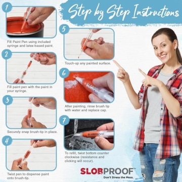 Slobproof Refillable Touch-Up Paint Pens for Home Maintenance